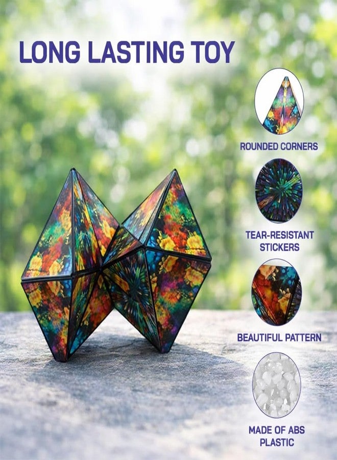 Mozu Bazaar Magic Cube Shape Shifting Puzzle Box for Kids Age 6+ Months and Adults | Infinity Cube with 24 Rare Earth Magnets Transforms Into Over 70 Shapes | 3D Fidget Mind-Challenging Fun Game - Image 4